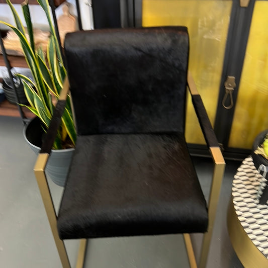 Black and Gold Cowhide Chairs
