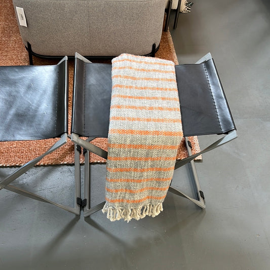 Orange and grey throw