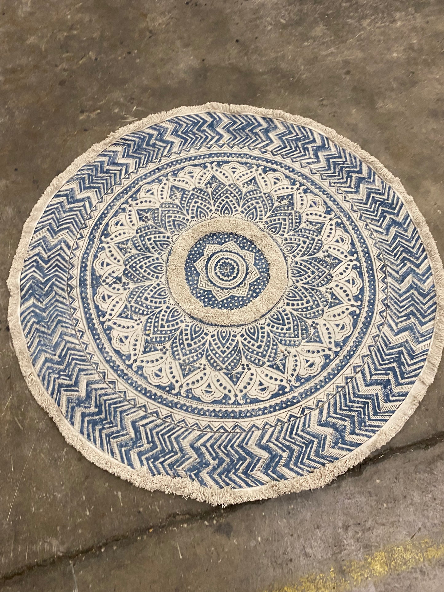 Small Blue and White Rug