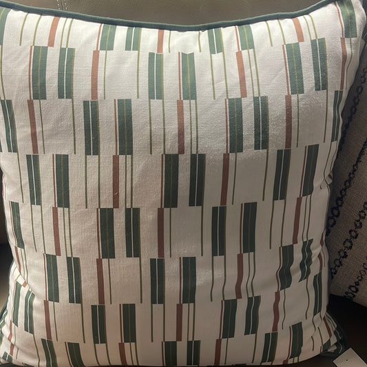 Green stripe pillow