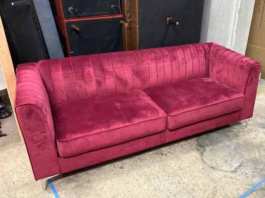 Maroon Velvet Sofa