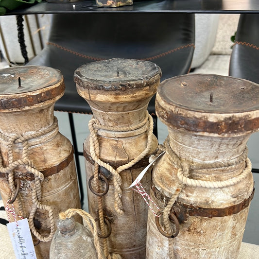 Rustic Candle Sticks Set of 3