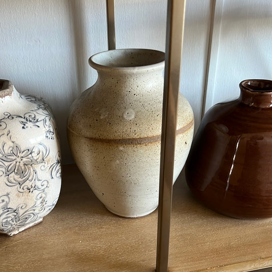 Speckle cream vase