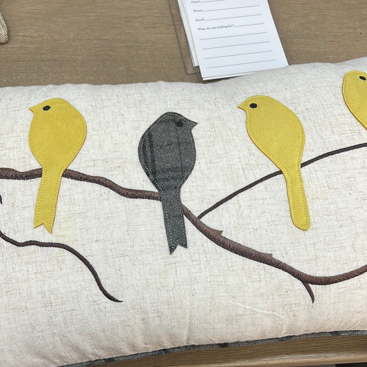 5 bird lumbar pillow w/ insert