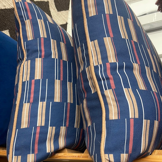 Blue stripped pillow