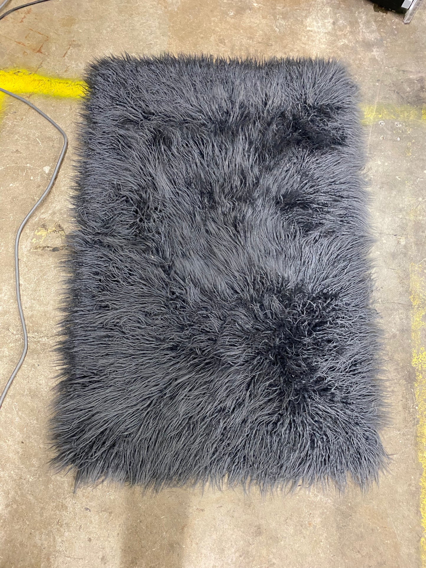 Small Hairy Gray Rug