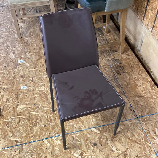 Brown Stitched Dining Chair