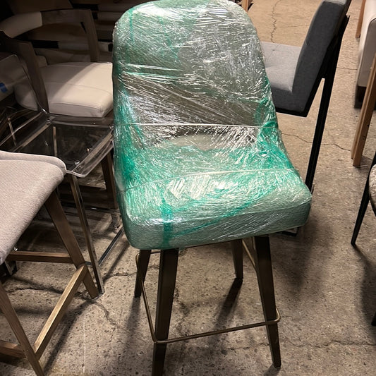 Grey upholstered bar stool