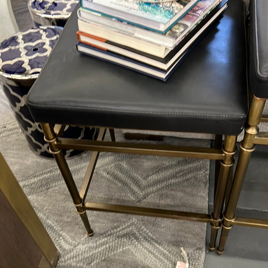 Black Leather Counter Stool