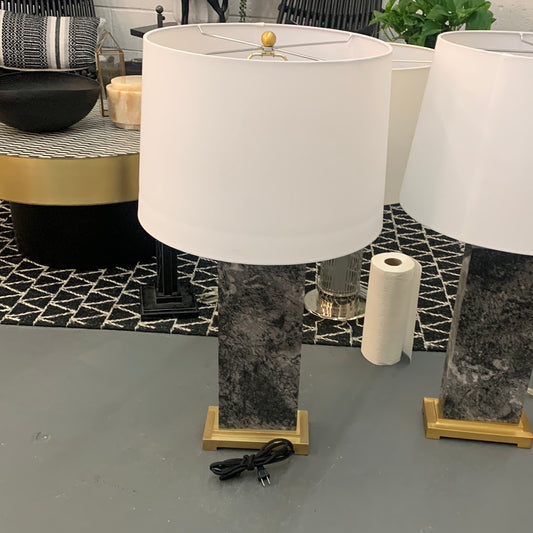 Black marble with gold accents lamp