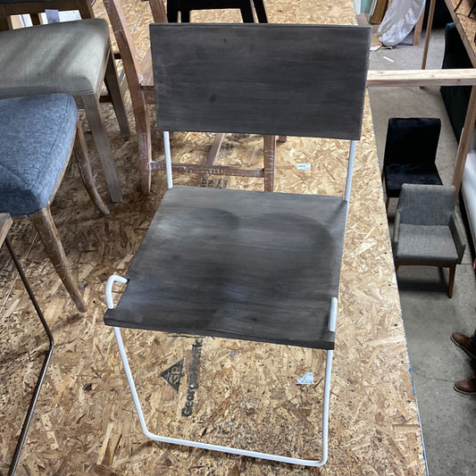 Rustic Charcoal Grey Wood Dining Chair