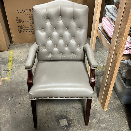 Grey Leather with Arm Rest