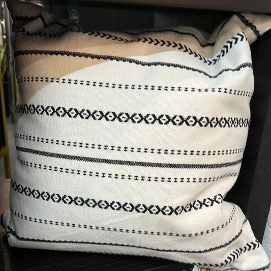 Black and white throw pillow