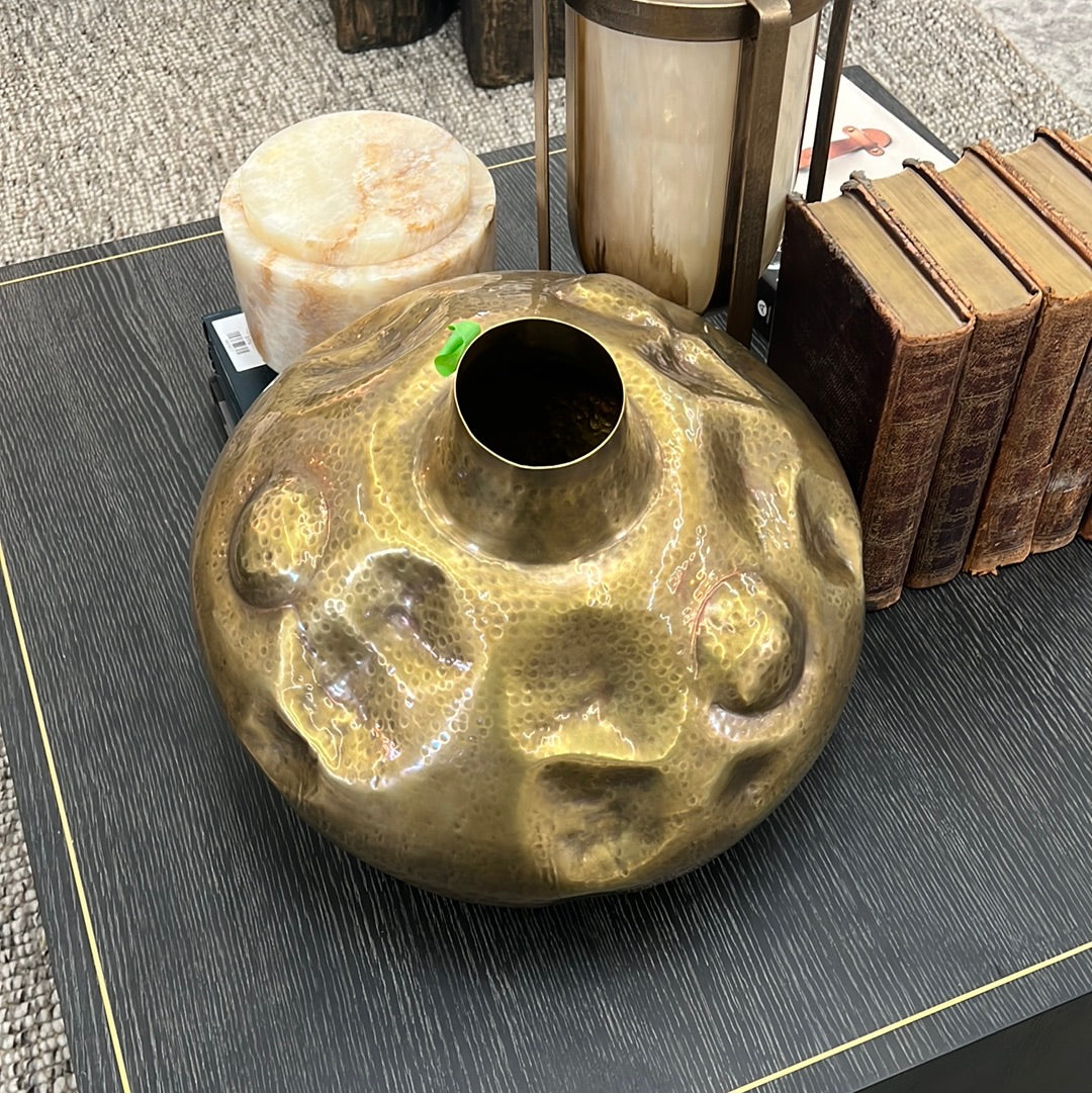 Gold dented vase