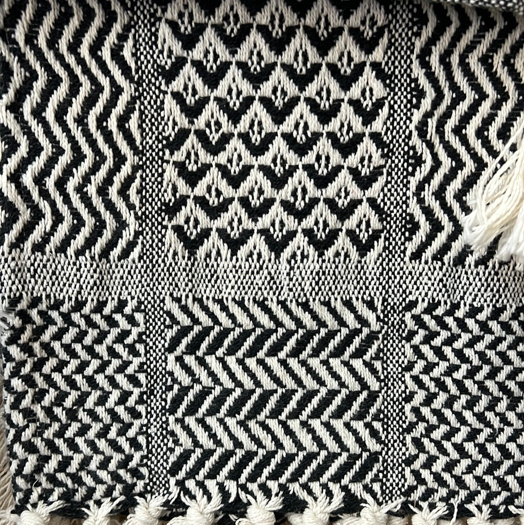 Black and cream throw