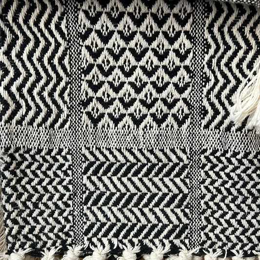 Black and cream throw