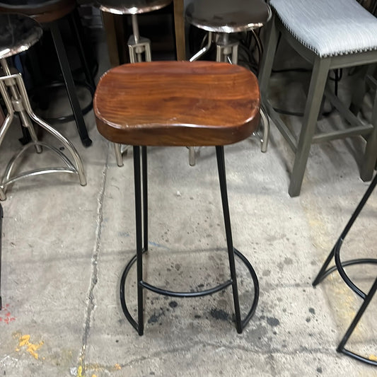 Polished Brown Carved bar stool