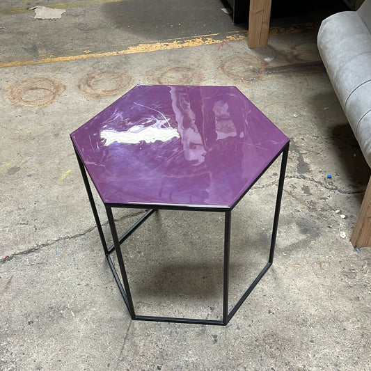 Purple Hexagon Side Table