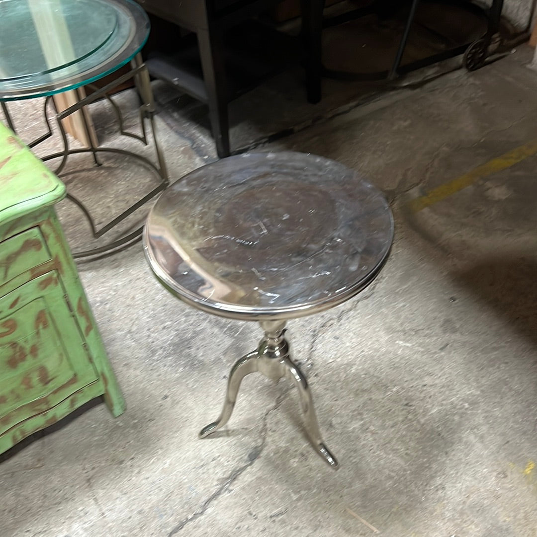 Vintage Round Metal Side Table