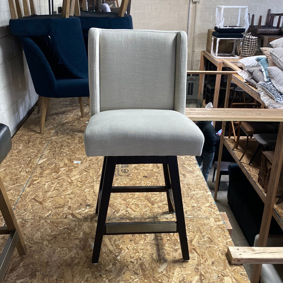 White Upholstered Counter Stool