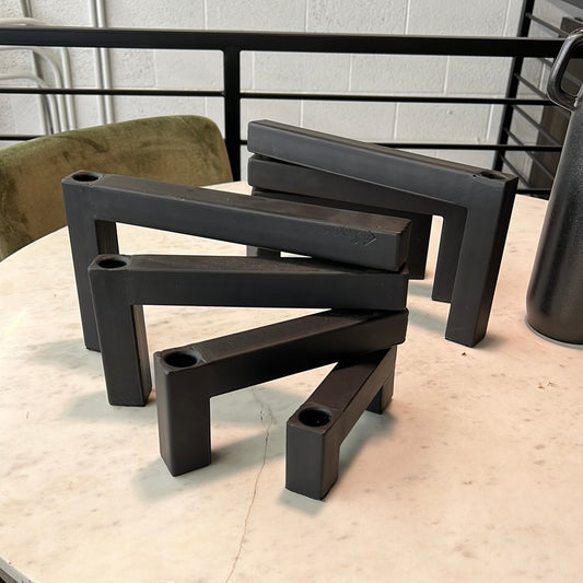 Industrial metal candle holder