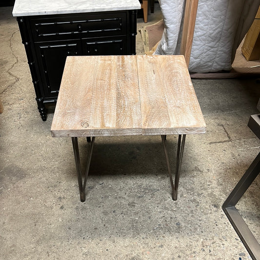 Light Brown Wood Side Table