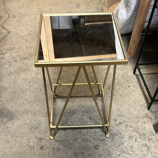 Square Mirrored Top Side Table