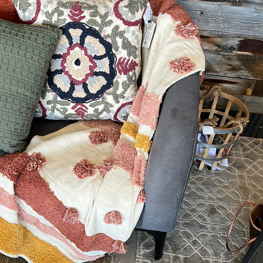 Summer fringe throw blanket