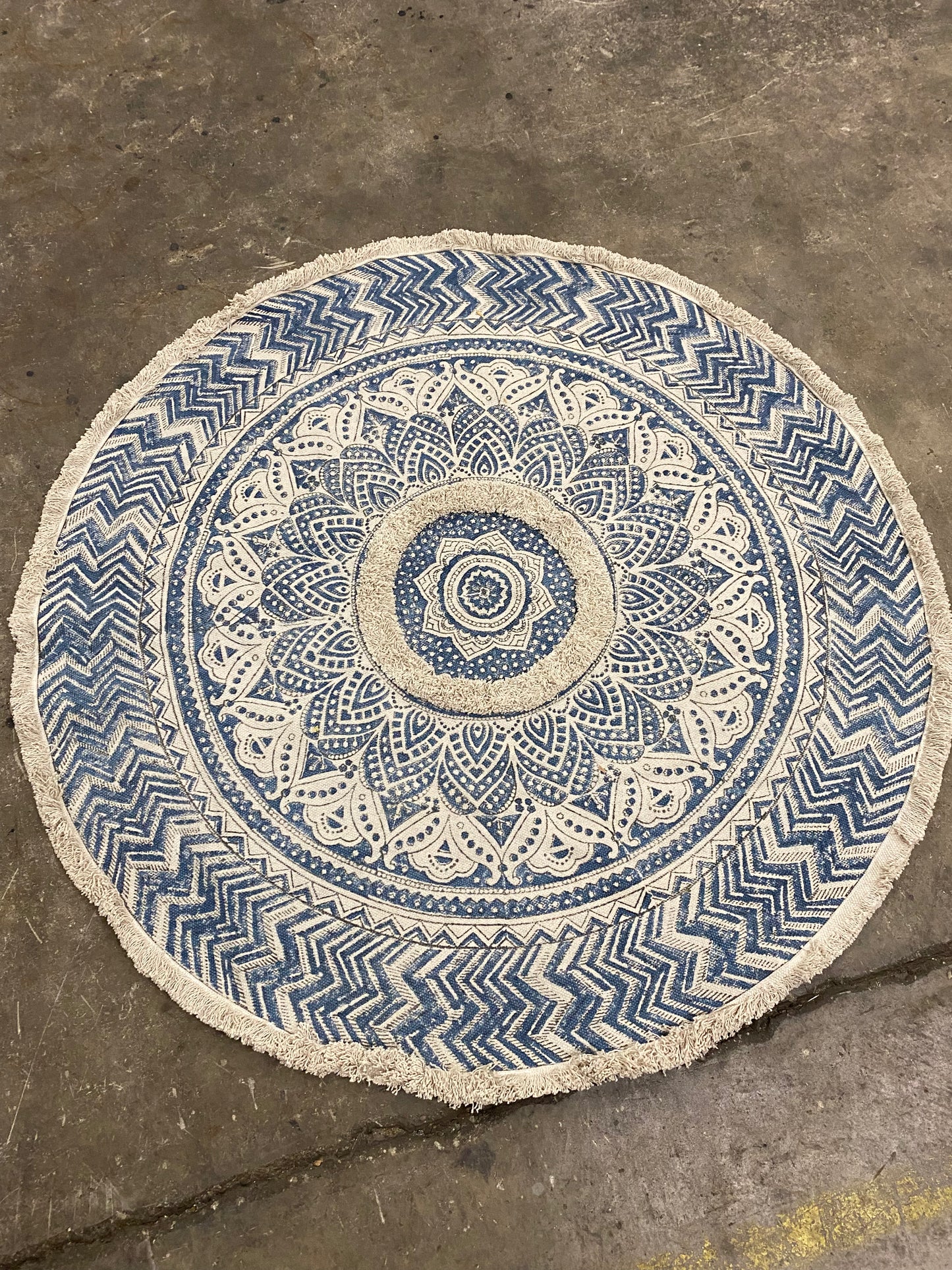 Small Blue and White Rug