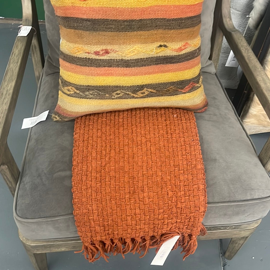 Burnt orange throw blanket
