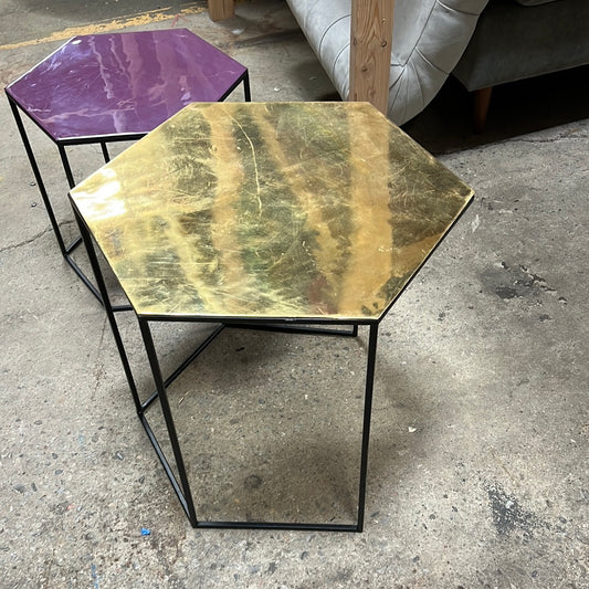 Golden Hexagon Side Table