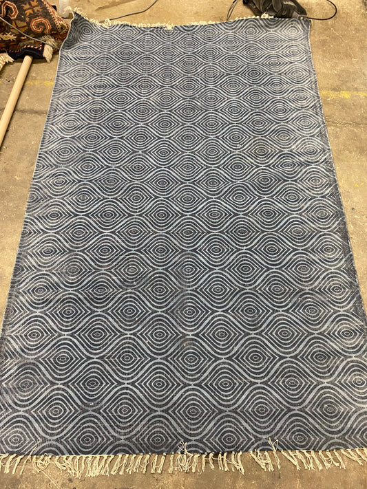 Blue Patterned 5x7 Area Rug
