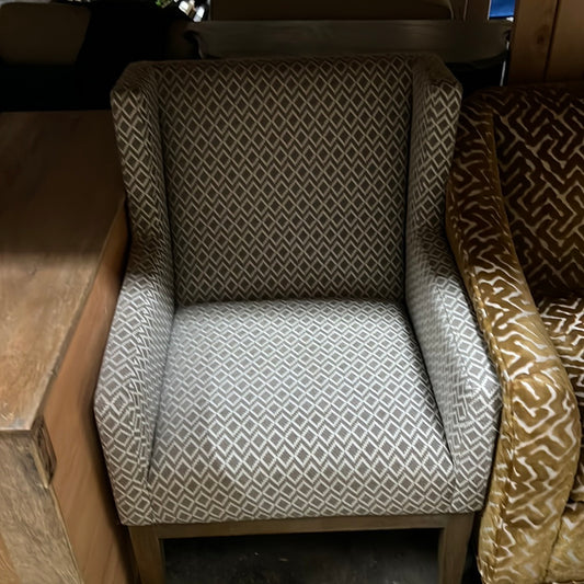Diamond Patterned Grey Side Chair