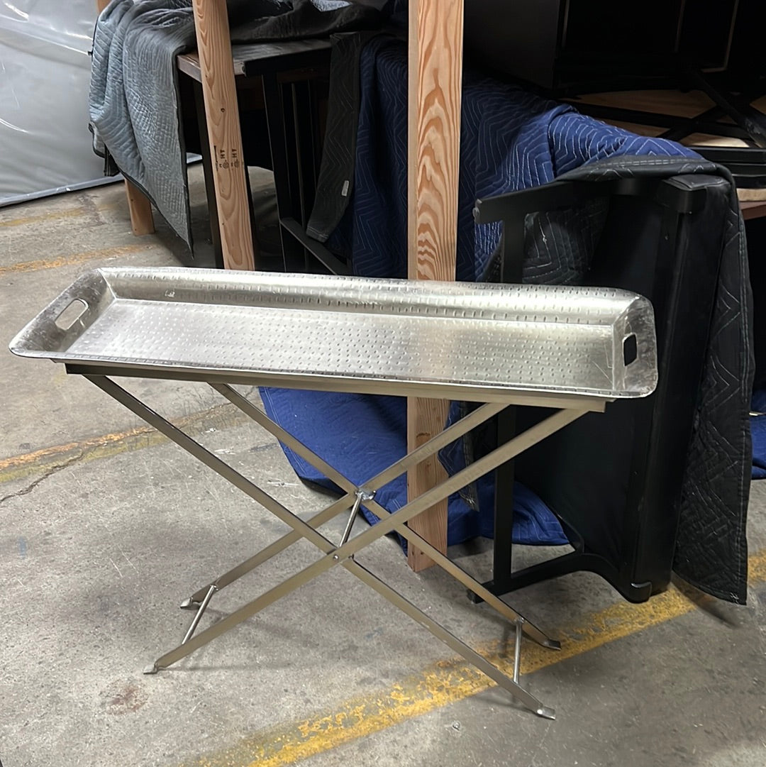 Silver tray side table
