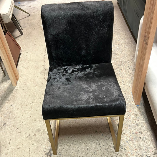 Black Cowhide Dining Chair