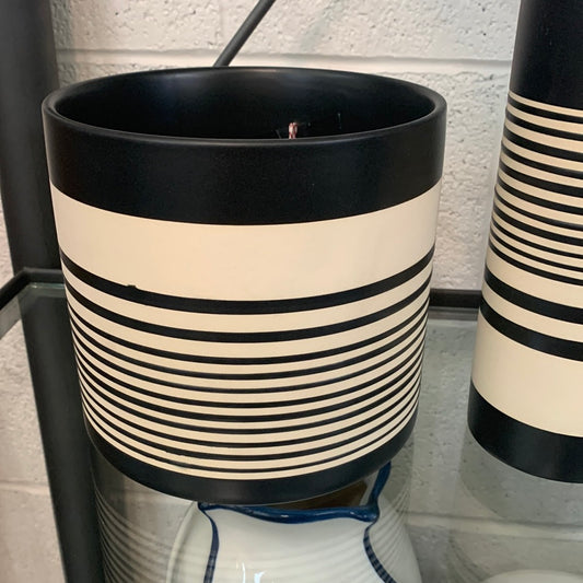 Black and white stripe planter