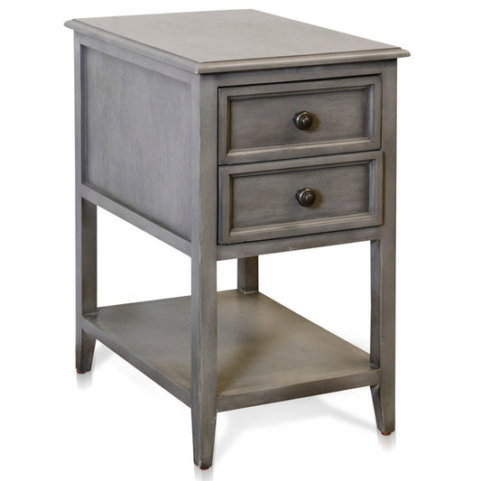 VINTAGE GRAY | Two Drawer Side Table